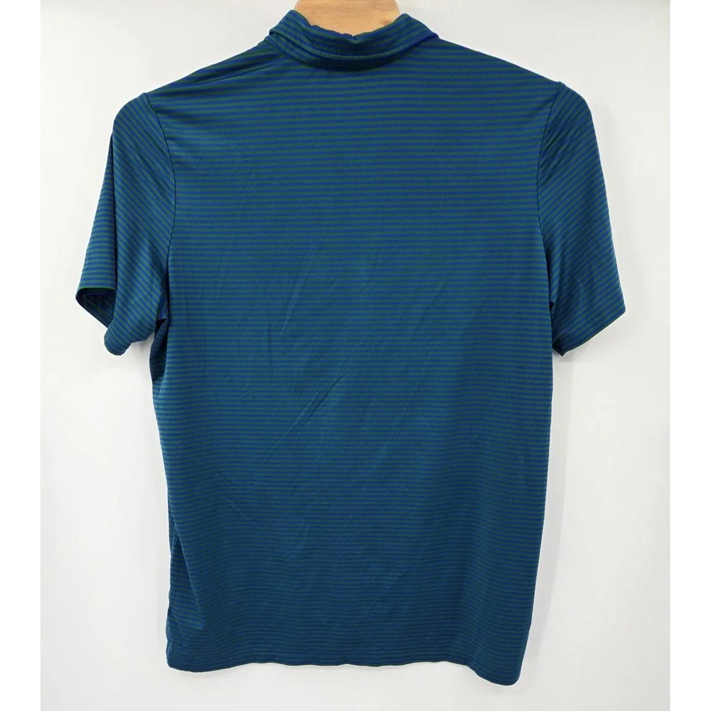 Ralph Lauren RXL Polo‎ Shirt Mens 2XL Golf Blue/Green Striped Casual Preppy